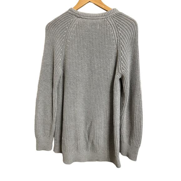 California Tailor women's grey knit crew neck oversized long sleeve sweater M - Picture 5 of 5